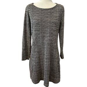 H&M Womens Black & White Houndstooth A-Line Dress Size L Long Sleeve